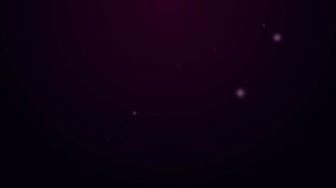 Parlayan neon çizgisi grafiksel bilgi simgesi mor arkaplanda izole edildi. Diyagram çizelgesi. 4K Video hareketli grafik canlandırması