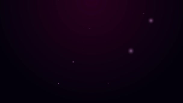 Świecąca neonowa linia Koperta ustawiająca ikonę izolowaną na fioletowym tle. 4K Animacja graficzna ruchu wideo — Wideo stockowe