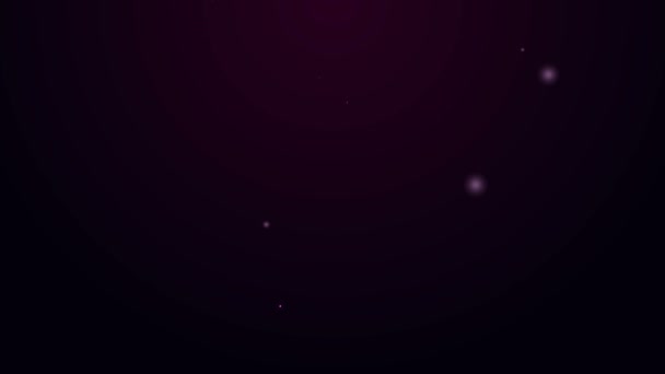 ネオンラインの輝き紫色の背景に孤立したマーカーペンのアイコン。4Kビデオモーショングラフィックアニメーション — ストック動画
