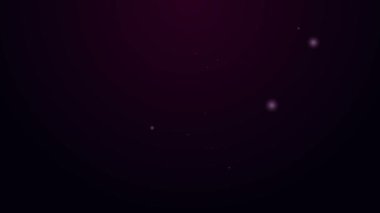 Parlayan neon hattı Plumber ikonu mor arkaplanda izole edildi. 4K Video hareketli grafik canlandırması