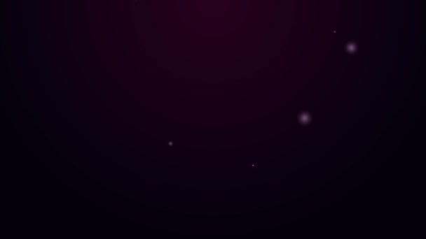 Светящаяся неоновая линия Игральная карта с символом пик, выделенная на фиолетовом фоне. Игры в казино. Видеографическая анимация 4K — стоковое видео