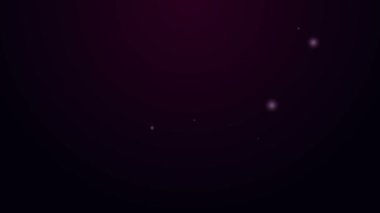 Parlayan neon hattı su musluğu simgesi mor arkaplanda izole edildi. 4K Video hareketli grafik canlandırması