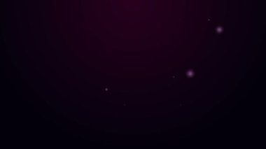 Parlayan neon çizgisi Endüstri metalik boru ikonu mor arka planda izole edildi. Tesisat boru hattının farklı şekillerde parçaları. 4K Video hareketli grafik canlandırması