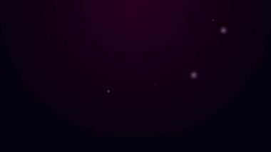 Parlayan neon hattı afyon boru ikonu mor arkaplanda izole edildi. 4K Video hareketli grafik canlandırması