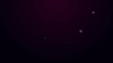 Parlayan neon hattı mor arkaplanda izole edilmiş yangın kibrit kutusu yok. Ateş yakmak yok. Yanan kibrit daire şeklinde çapraz. 4K Video hareketli grafik canlandırması