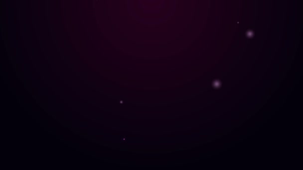 Icono de navaja de afeitar brillante línea de neón aislado sobre fondo púrpura. Animación gráfica de vídeo 4K — Vídeo de stock