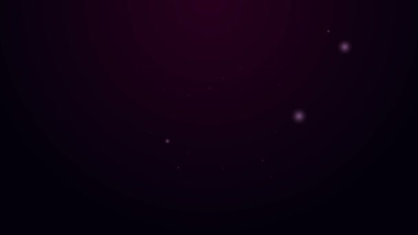 Icono de caramelo de línea de neón brillante aislado sobre fondo púrpura. Animación gráfica de vídeo 4K — Vídeo de stock