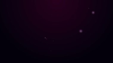 Parlayan neon çizgisi Renk Palet Rehberi simgesi mor arkaplanda izole edildi. 4K Video hareketli grafik canlandırması