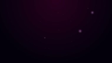 Parlak neon hattı Mobil ve zarf, yeni mesaj, mor arkaplanda izole edilmiş posta simgesi. E-posta bültenleri, başlıklar, blog yazıları için kullanım. 4K Video hareketli grafik canlandırması