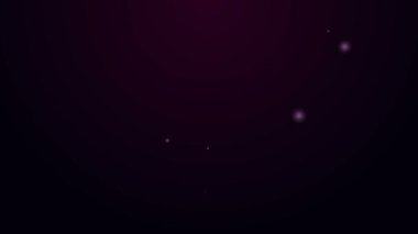 Parlayan neon hattı Işık, mor arkaplanda izole edilmiş diyot simgesi yayıyor. Yarı iletken diyot elektrik bileşeni. 4K Video hareketli grafik canlandırması