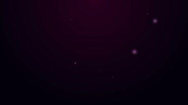 Mor zemin üzerinde izole edilmiş mühendislik ve kalem ikonu için parlak neon çizgisi grafikleme kağıdı. 4K Video hareketli grafik canlandırması