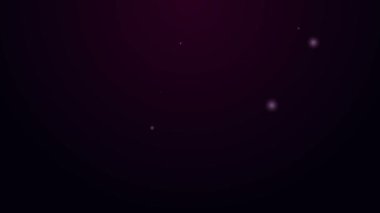 Parlayan neon hattı Calliper veya kalibre ve ölçek ikonu mor arkaplanda izole edilmiş. Hassas ölçüm aletleri. 4K Video hareketli grafik canlandırması