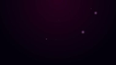 Parlayan neon çizgisi tornavida simgesi mor arkaplanda izole edildi. Servis aracı sembolü. 4K Video hareketli grafik canlandırması