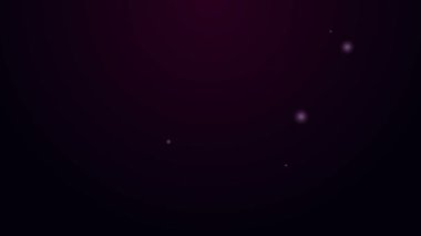 Parlayan neon çizgisi grafiksel bilgi simgesi mor arkaplanda izole edildi. Diyagram çizelgesi. 4K Video hareketli grafik canlandırması