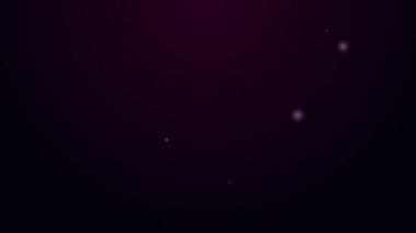 Parlayan neon hattı Smartphone, mor arkaplanda izole edilmiş cep telefonu simgesi. 4K Video hareketli grafik canlandırması