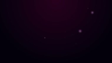 Mor arkaplanda izole edilmiş ahşap bir ayakta parlayan neon çizgisi spa çubuğu. Tütsü çubuğu. Kozmetik prosedür aromaterapisi. 4K Video hareketli grafik canlandırması