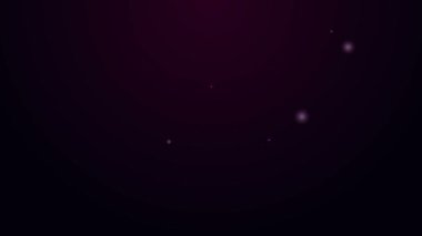 Pembe arka planda izole edilmiş tortilla ikonlu parlak neon hattı Taco. Geleneksel Meksika fast food menüsü. 4K Video hareketli grafik canlandırması