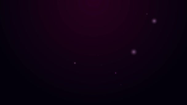 ネオンラインの輝き紫色の背景に孤立したアロマランプアイコン。4Kビデオモーショングラフィックアニメーション — ストック動画