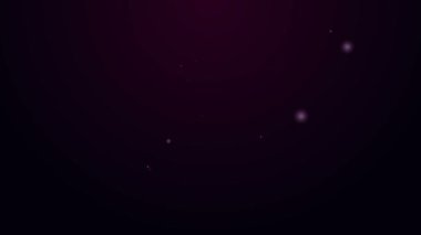 Parlayan neon hattı Zarfı, mor arka planda izole edilmiş avro sembolü ikonu. Maaş zammı, maaş bordrosu, tazminat geliri. 4K Video hareketli grafik canlandırması