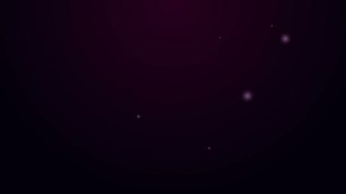 Parlayan neon hattı psikoloji kitabı ikonu mor arka planda izole edildi. Psi sembolü. Akıl sağlığı konsepti, psikanaliz analizi ve psikoterapi. 4K Video hareketli grafik canlandırması