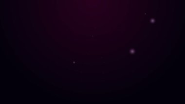 Parlayan neon çizgisi Mor arkaplanda izole edilmiş pusula simgesi çizimi. Pusula işareti. Çizim ve eğitim araçları. Geometrik alet. 4K Video hareketli grafik canlandırması