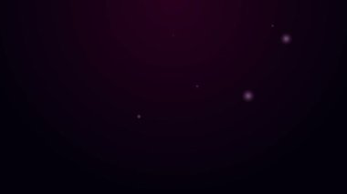 Mor arka planda izole edilmiş parlak neon çizgisi şampuan ikonu. 4K Video hareketli grafik canlandırması