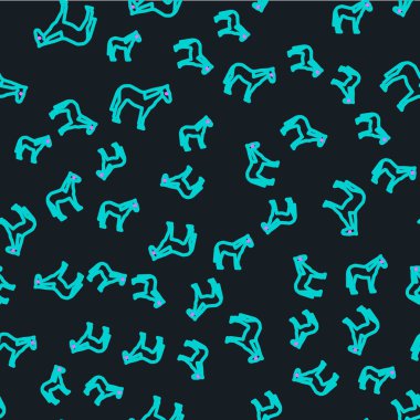 Çizgi At simgesi siyah arkaplanda izole edilmiş kusursuz desen. Hayvan sembolü. Vektör.