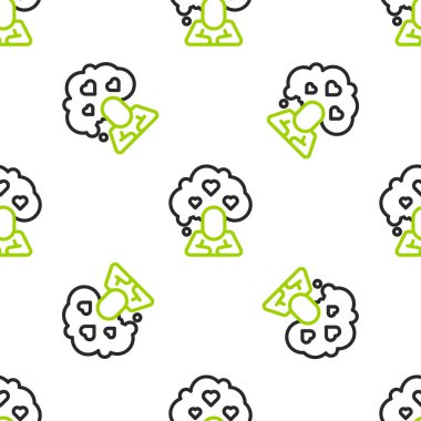 Kırık kalp ya da boşanma ikonu beyaz arka planda izole edilmiş kusursuz desen. Aşk sembolü. Sevgililer Günü. Vektör.