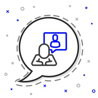 Çizgi başı avlanma simgesi beyaz arkaplanda izole edildi. İş hedefi ya da İstihdam tabelası. İş için insan kaynakları ve adam toplama. Renkli taslak konsepti. Vektör.