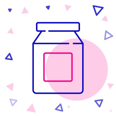 Çevrimiçi sipariş verme ve fast food dağıtım simgesi beyaz arka planda izole edildi. Renkli taslak konsepti. Vektör.