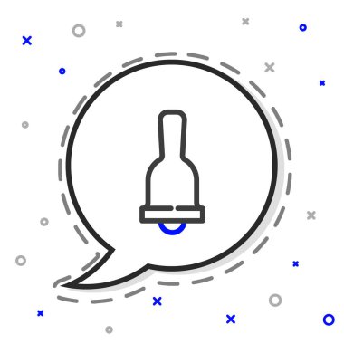 Satır zil simgesi beyaz arkaplanda izole edildi. Alarm sembolü, servis zili, el zili işareti, uyarı sembolü. Renkli taslak konsepti. Vektör.