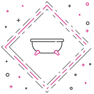 Küvet çizgisi simgesi beyaz arkaplanda izole edildi. Renkli taslak konsepti. Vektör.