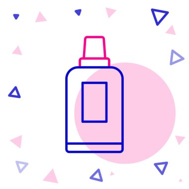 Çamaşır deterjanı, çamaşır suyu, bulaşık deterjanı ya da beyaz arka planda izole edilmiş başka bir temizlik malzemesi için çizgi plastik şişe. Renkli taslak konsepti. Vektör.