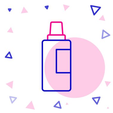 Çamaşır deterjanı, çamaşır suyu, bulaşık deterjanı ya da beyaz arka planda izole edilmiş başka bir temizlik malzemesi için çizgi plastik şişe. Renkli taslak konsepti. Vektör.