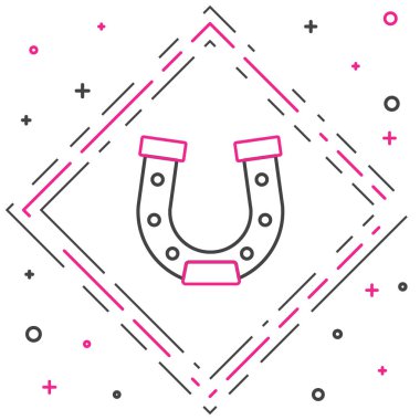 Çizgi Nal simgesi beyaz arkaplanda izole edildi. Renkli taslak konsepti. Vektör.