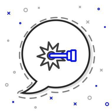 Çizmeli Kovboy atı, beyaz arka planda izole edilmiş çizme simgesi için mahmuzlanıyor. Renkli taslak konsepti. Vektör.