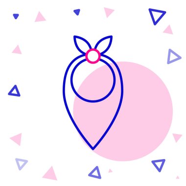 Çizgi Kovboy bandana simgesi beyaz arkaplanda izole edildi. Renkli taslak konsepti. Vektör.