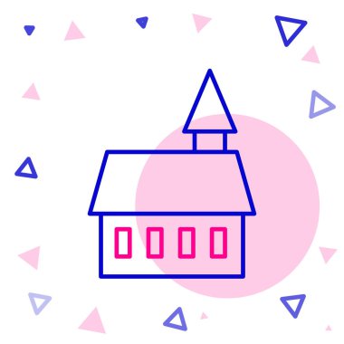 Castle Hattı simgesi beyaz arkaplanda izole edildi. Renkli taslak konsepti. Vektör.