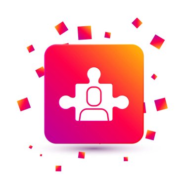 Beyaz Proje ekip taban simgesi beyaz arkaplanda izole edildi. İş analizi ve planlama, danışmanlık, takım çalışması, proje yönetimi. Kare renk düğmesi. Vektör.