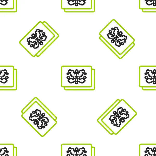 Linie Rorschach Test Symbol Isoliert Nahtlose Muster Auf Weißem Hintergrund — Stockvektor