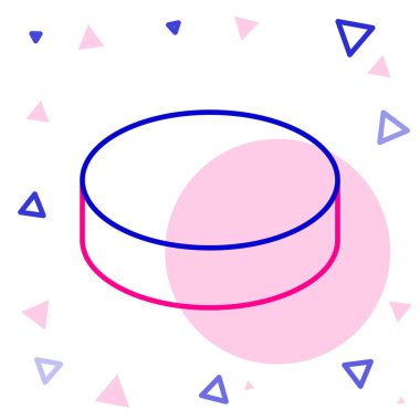 Hat hokeyi diski simgesi beyaz arkaplanda izole edildi. Renkli taslak konsepti. Vektör İllüstrasyonu.