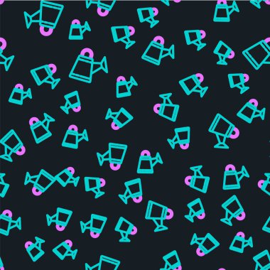 Çizgi Sulama simgesi siyah arkaplanda izole edilmiş kusursuz desen oluşturabilir. Sulama sembolü. Vektör İllüstrasyonu.