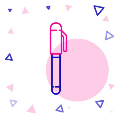 Beyaz arkaplanda satır kalem simgesi izole edildi. Renkli taslak konsepti. Vektör İllüstrasyonu.