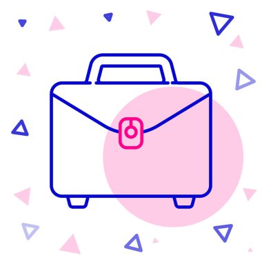 Satır Evrak Çantası simgesi beyaz arkaplanda izole edildi. İş ilanı. İş portföyü. Renkli taslak konsepti. Vektör İllüstrasyonu.