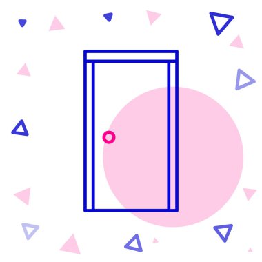 Satır kapatılmış kapı simgesi beyaz arkaplanda izole edildi. Renkli taslak konsepti. Vektör İllüstrasyonu.