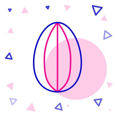 Beyaz arka planda izole edilmiş Paskalya yumurtası ikonu. Mutlu Paskalyalar. Renkli taslak konsepti. Vektör İllüstrasyonu.