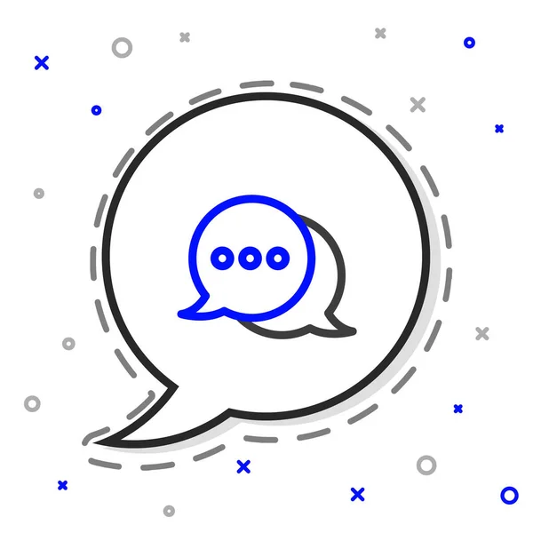 Line Speech Bubble Chat Pictogram Geïsoleerd Witte Achtergrond Bericht Icoon — Stockvector