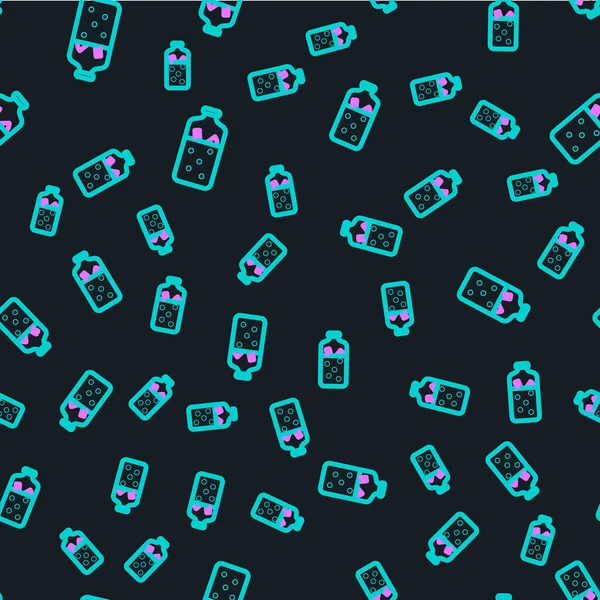 İçindekiler ikonlu sıcak şarap siyah arka planda izole edilmiş kusursuz desen. Tarçın çubuğu, karanfil, limon dilimi. Vektör İllüstrasyonu.