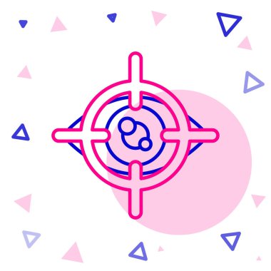 Çizgi Göz tarama simgesi beyaz arkaplanda izole edildi. Göz taraması yapılıyor. Güvenlik kontrol sembolü. Siber göz işareti. Renkli taslak konsepti. Vektör.