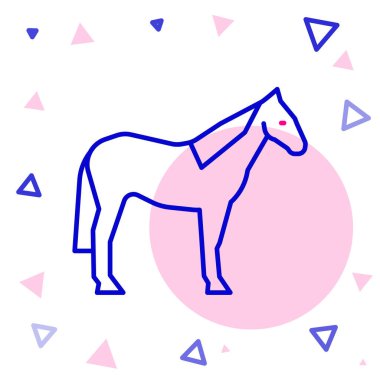 Çizgi At simgesi beyaz arkaplanda izole edildi. Hayvan sembolü. Renkli taslak konsepti. Vektör.